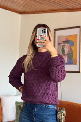 Yarım Balıkçı Desen modelli Kazak - Small