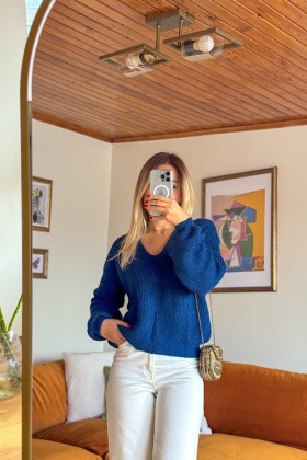 Ön ve Sırtı v Modelli Kazak - Small