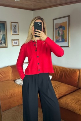 Kırmızı Massimo hırka - Standart