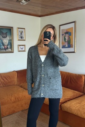 ZR gri kalın hırka - Small