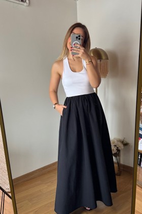 HALTER YAKA MAXİ ELBİSE - Beyaz