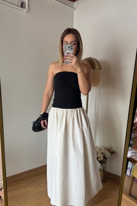 STRAPLEZ MAXİ ELBİSE - Siyah