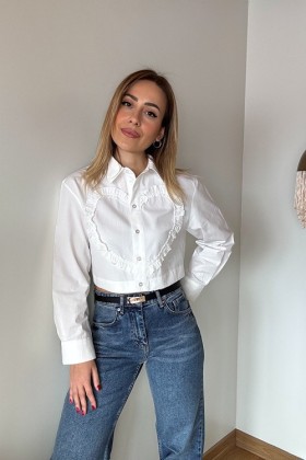 EKRU KALP DETAYLI KISA GÖMLEK - Ekru