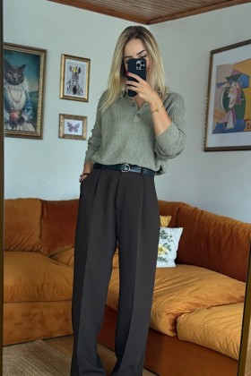 KAHVE RENGİ PALAZZO PANTALON - Small