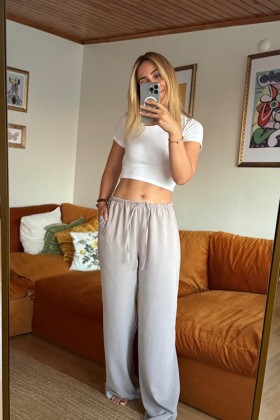 VİZON RENGİ SALAŞ PANTOLON - Large