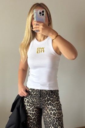 BEYAZ HALTER YAKA BLUZ - Beyaz