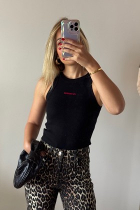 SİYAH HALTER YAKA BLUZ - Siyah