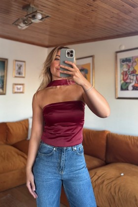 BORDO STRAPLEZ BLUZ - Bordo