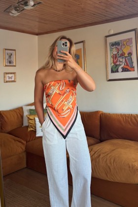 ŞAL MODELİ BLUZ - Turuncu