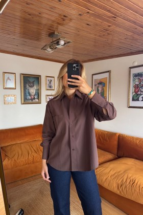 KAHVE RENGİ GÖMLEK - Kahve