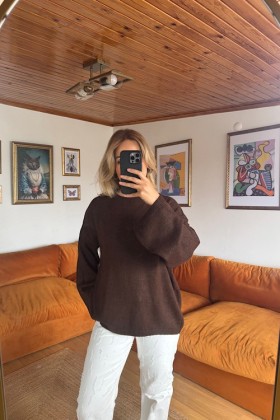 KAHVE PİNTEREST KAZAK - Kahve