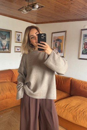 VİZON PİNTEREST KAZAK - Vizon