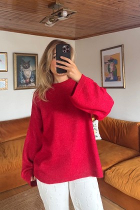 KIRMIZI PİNTEREST KAZAK - Kırmızı