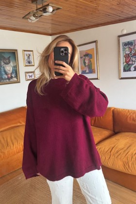 BORDO PİNTEREST KAZAK - Bordo