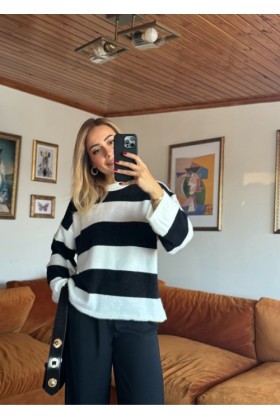 YUMUŞAK DOKULU ÇİZGİLİ TRİKO - Çizgili