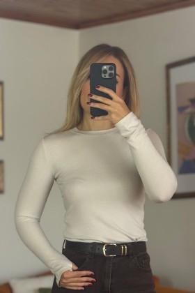 PARMAK GEÇMELİ BODY - Bej