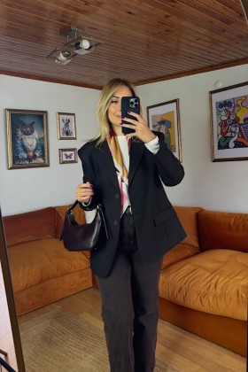 KAHVE BLAZER CEKET - Kahve