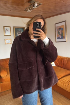 KAHVE  CEPLİ KÜRK - Kahve