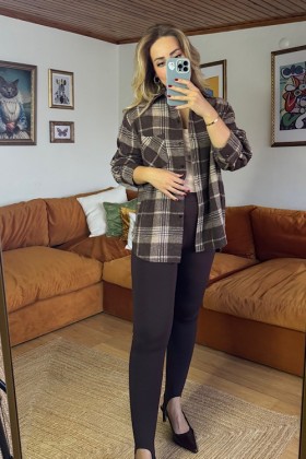 KAHVE EKOSELİ ODUNCU GÖMLEK - Kahve