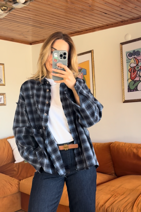 MAVİ EKOSELİ GÖMLEK - Mavi