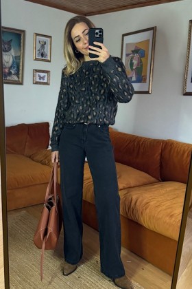 LEOPAR DESENLİ GRİ TRİKO - Füme