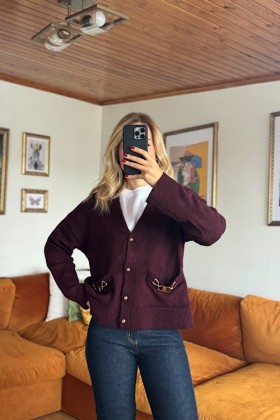 BORDO CEPLERİ ZİNCİR DETAYLI HIRKA