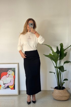 BİSİKLET YAKA NAKIŞLI BLUZ